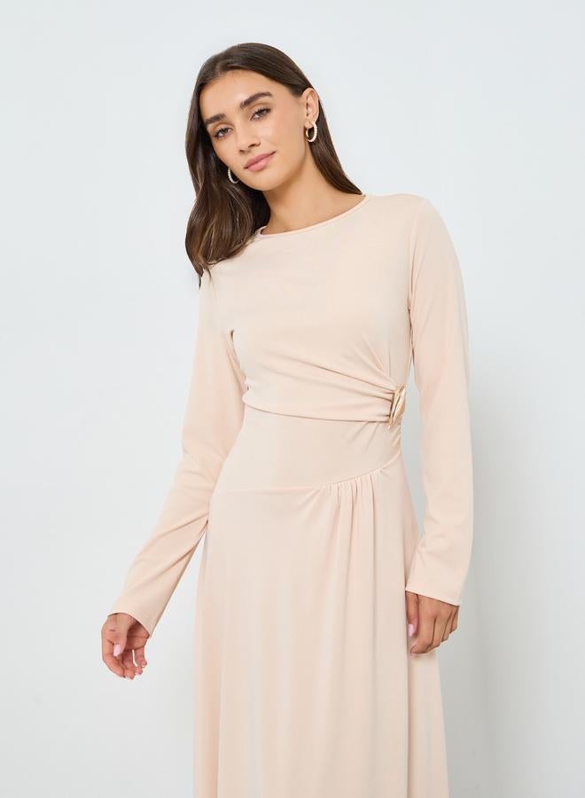 Styli Women Beige Long Sleeve Maxi Dress - Image 2